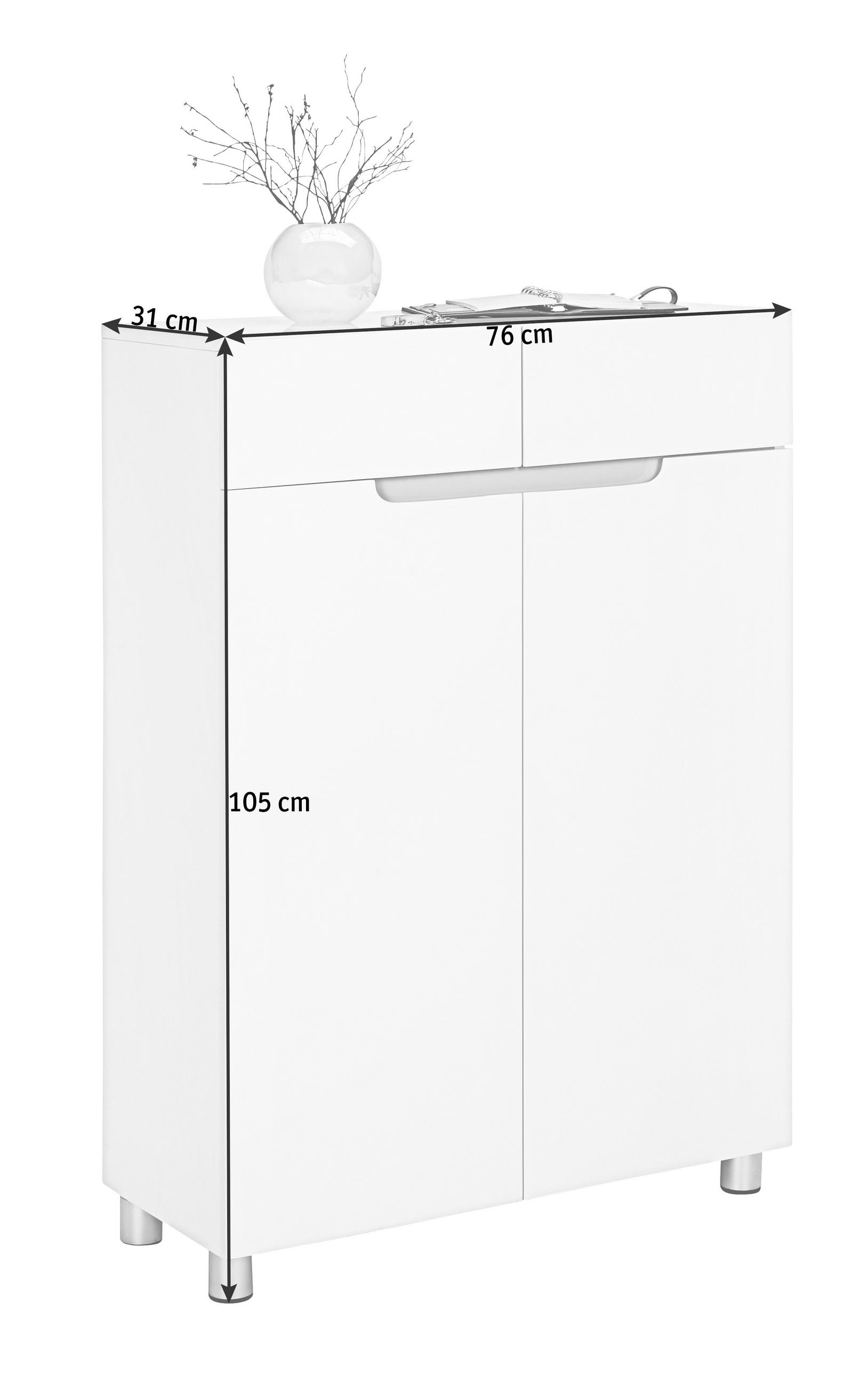 SCHUHSCHRANK Grau, Weiß  - Weiß/Grau, Design, Holzwerkstoff (76/105/31cm) - Xora