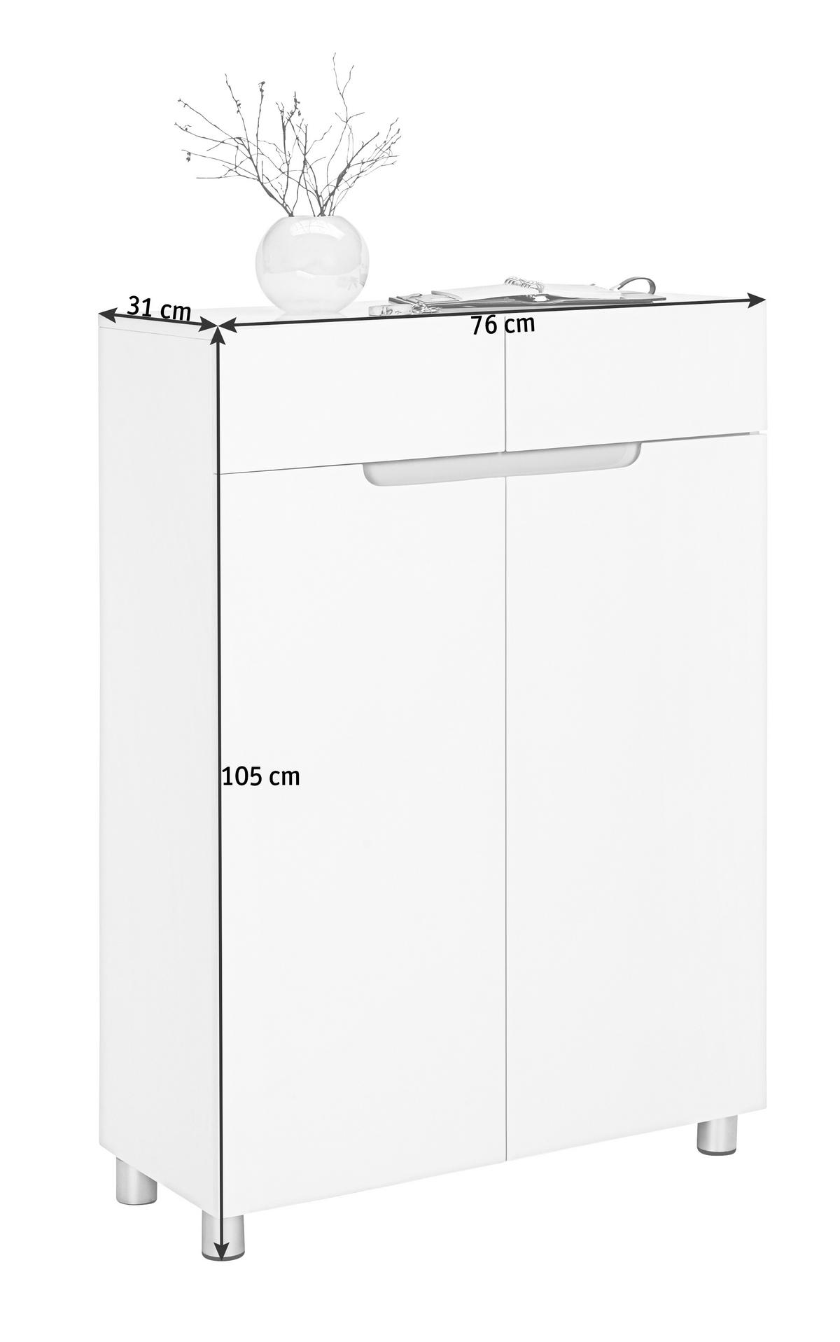 SCHUHSCHRANK Grau, Weiß  - Weiß/Grau, Design, Holzwerkstoff (76/105/31cm) - Xora
