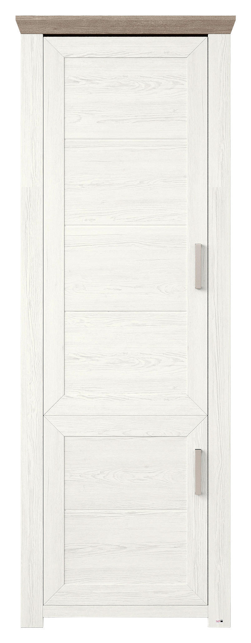 SCHRANK Weiß, Eichefarben - Eichefarben/Weiß, Design, Holzwerkstoff/Metall (74,5/206,6/42,2cm) - SetOne by Musterring