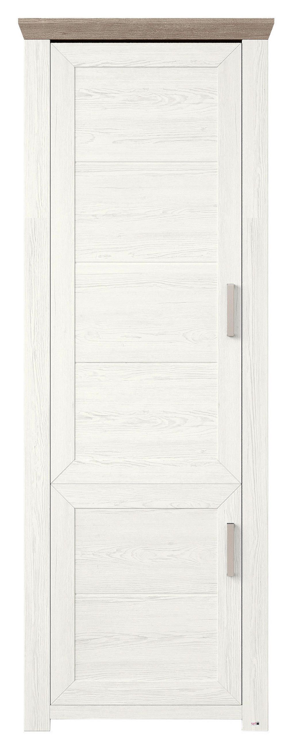 REGAL Weiß, Eichefarben  - Eichefarben/Weiß, Design, Holzwerkstoff/Metall (74,5/206,6/42,2cm) - SetOne by Musterring