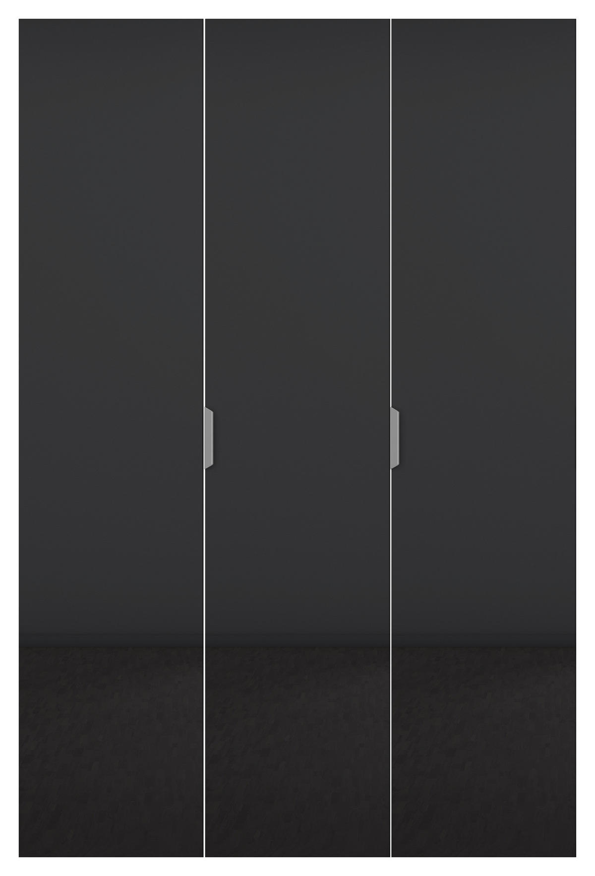 DREHTÜRENSCHRANK in Weiss, Dunkelgrau  - Weiss/Dunkelgrau, Konventionell, Glas/Holzwerkstoff (136/210/52cm) - Xora
