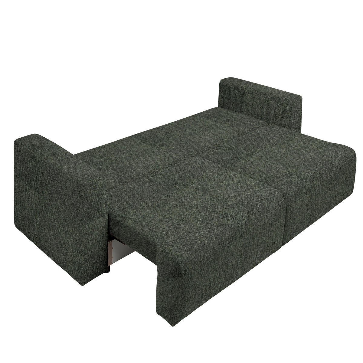 SCHLAFSOFA Velours Dunkelgrün  - Dunkelgrün/Schwarz, Design, Kunststoff/Textil (250/92/105cm) - Carryhome