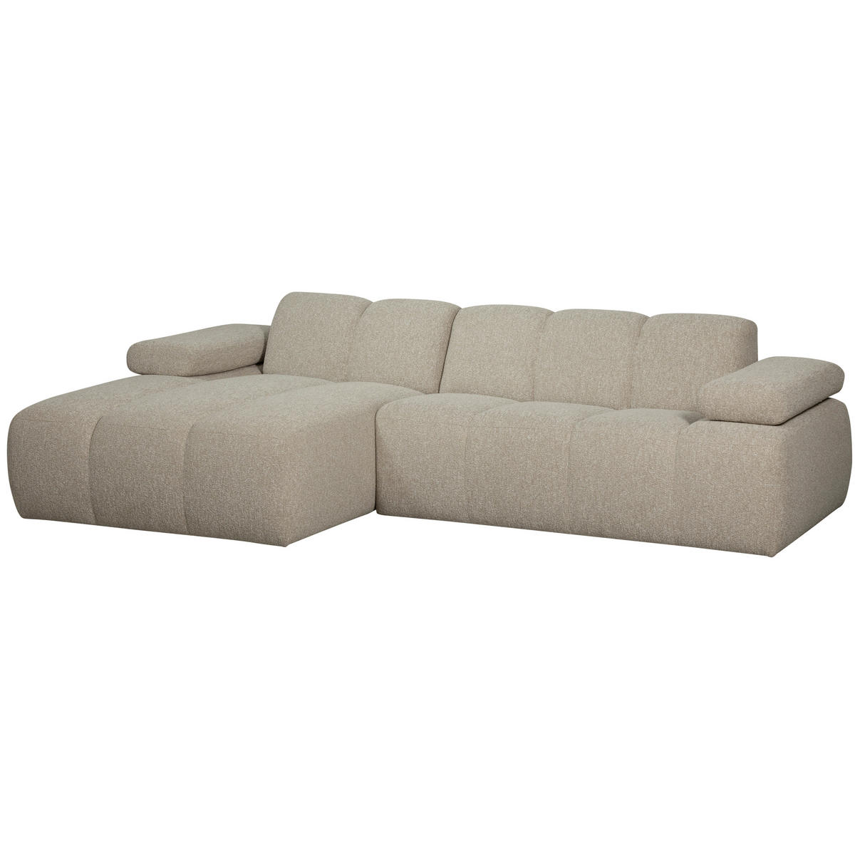 ECKSOFA Mojo Beige Bouclé  - Beige/Schwarz, Design, Kunststoff/Textil (160/284cm) - Livetastic