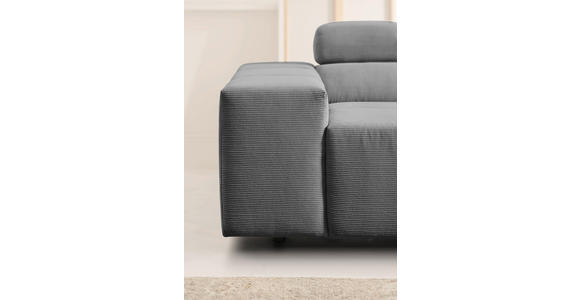 ECKSOFA in Feincord Grau  - Schwarz/Grau, Design, Kunststoff/Textil (319/215cm) - Hom`in