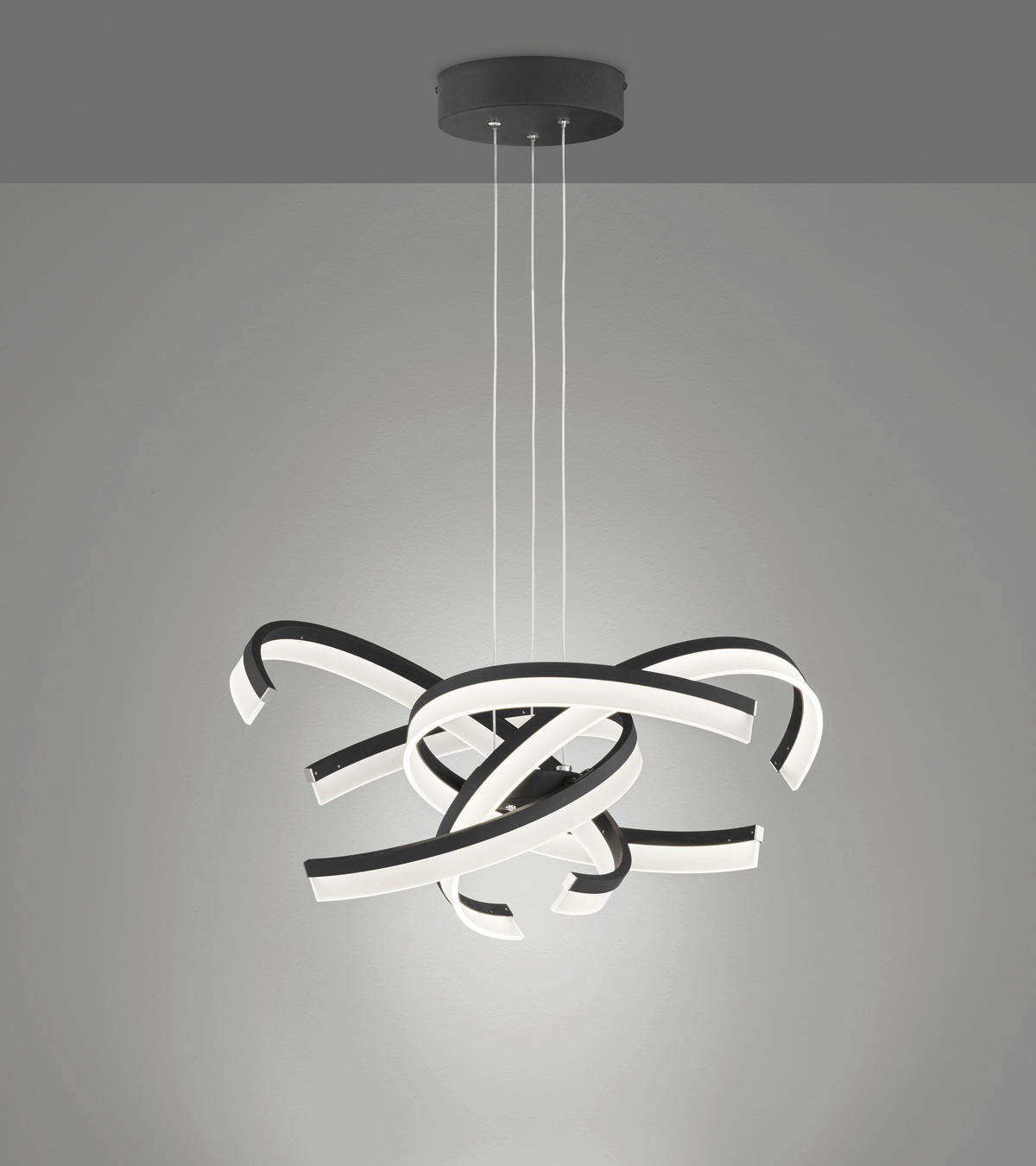 STROPNÍ ZÁVĚSNÉ LED SVÍTIDLO - černá/pískové barvy, Design, kov (53/150cm) - Fischer & Honsel