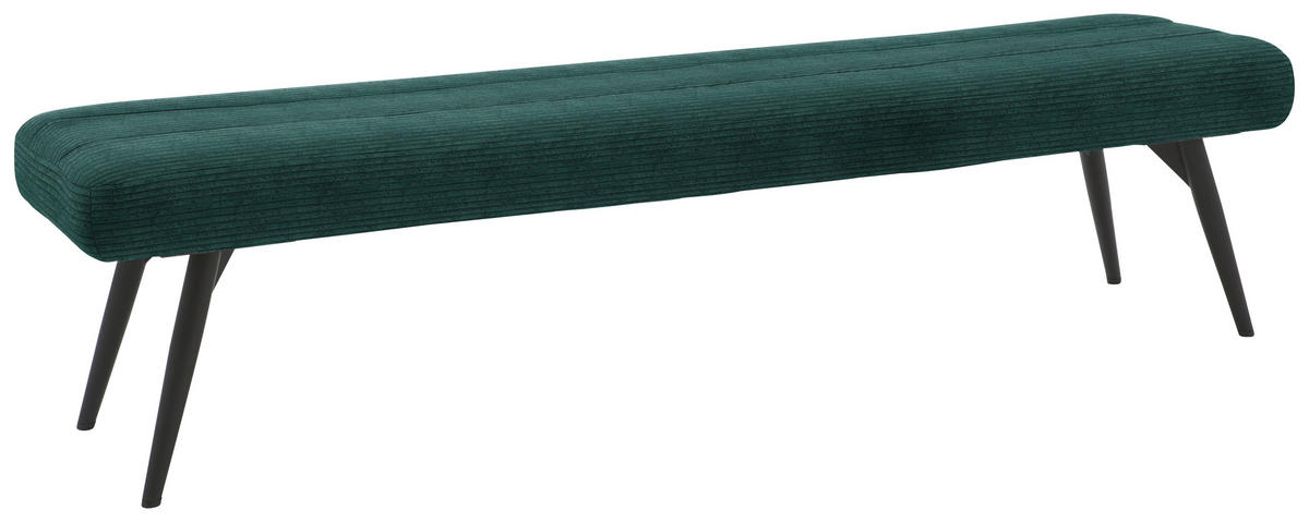 SITZBANK in Textil Grün  - Schwarz/Grün, Design, Textil/Metall (200/48/47cm) - Dieter Knoll