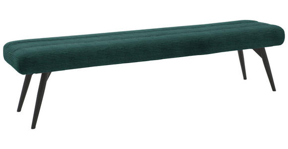 SITZBANK in Textil Grün  - Schwarz/Grün, Design, Textil/Metall (200/48/47cm) - Dieter Knoll