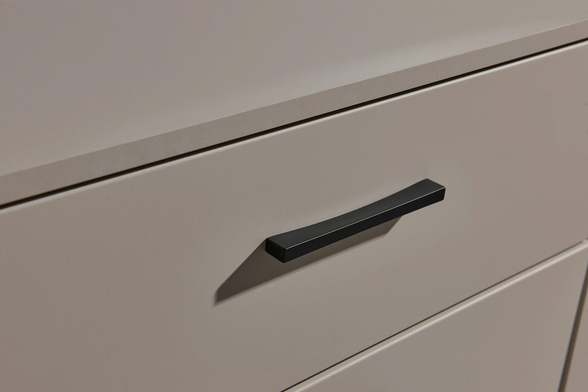 LOWBOARD  in 180/55/38 cm  - Kaschmir/Schwarz, Design, Glas/Holzwerkstoff (180/55/38cm) - MID.YOU