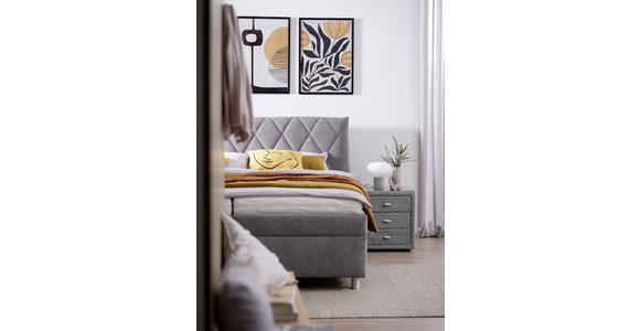 POLSTERBETT Matratze, Lattenrost, Bettkasten, motorische Verstellbarkeit Grau 180/200 cm  - Silberfarben/Weiß, KONVENTIONELL, Holz/Textil (180/200cm) - Esposa