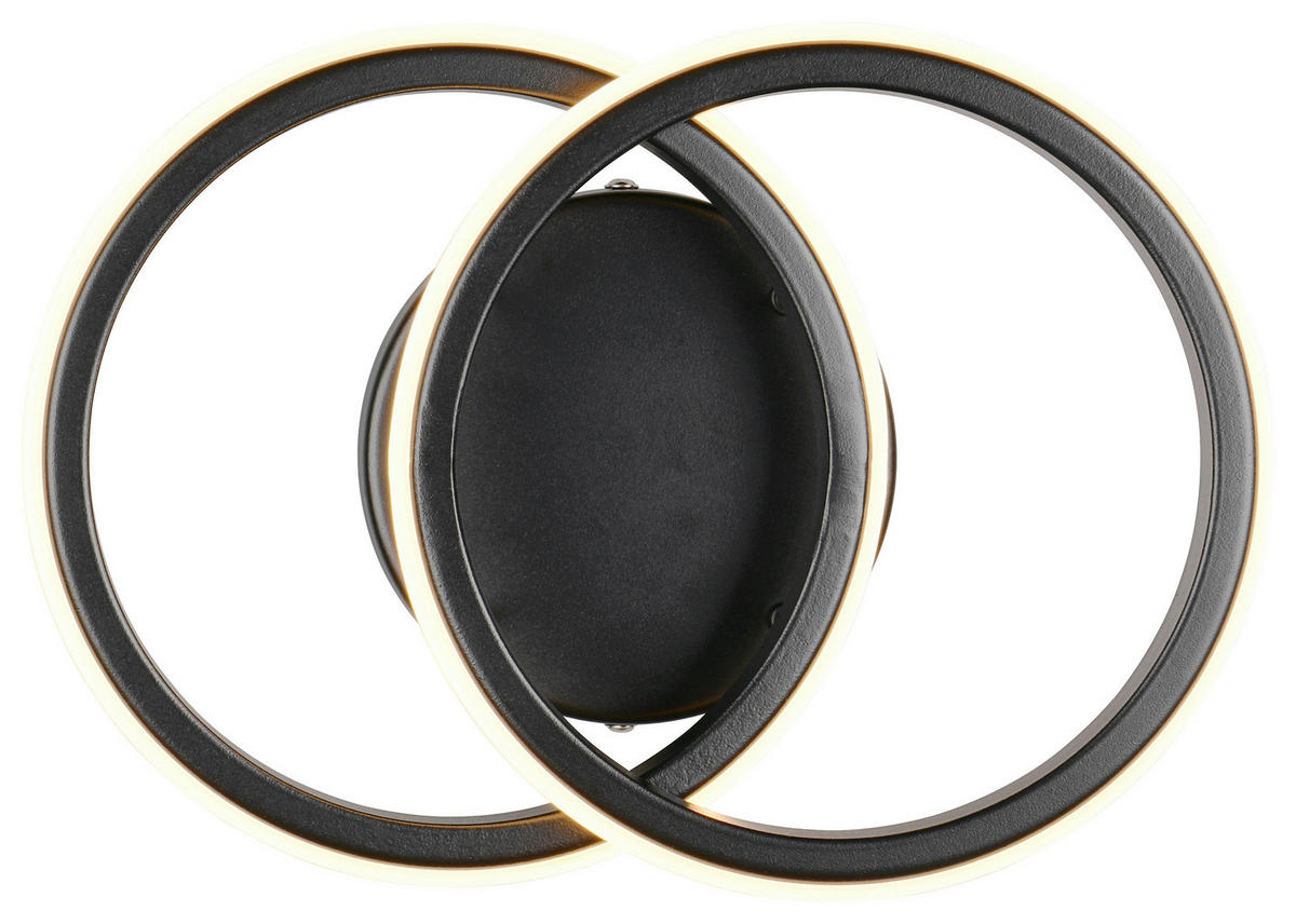 Plafonieră Cu Led  26,5/10,5 cm    - negru, Design, metal (26,5/10,5cm)
