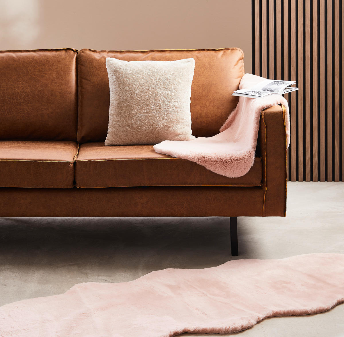 KUNSTFELL 60/180 cm Rosa  - Rosa, Basics, Textil/Fell (60/180cm) - Ambia Home