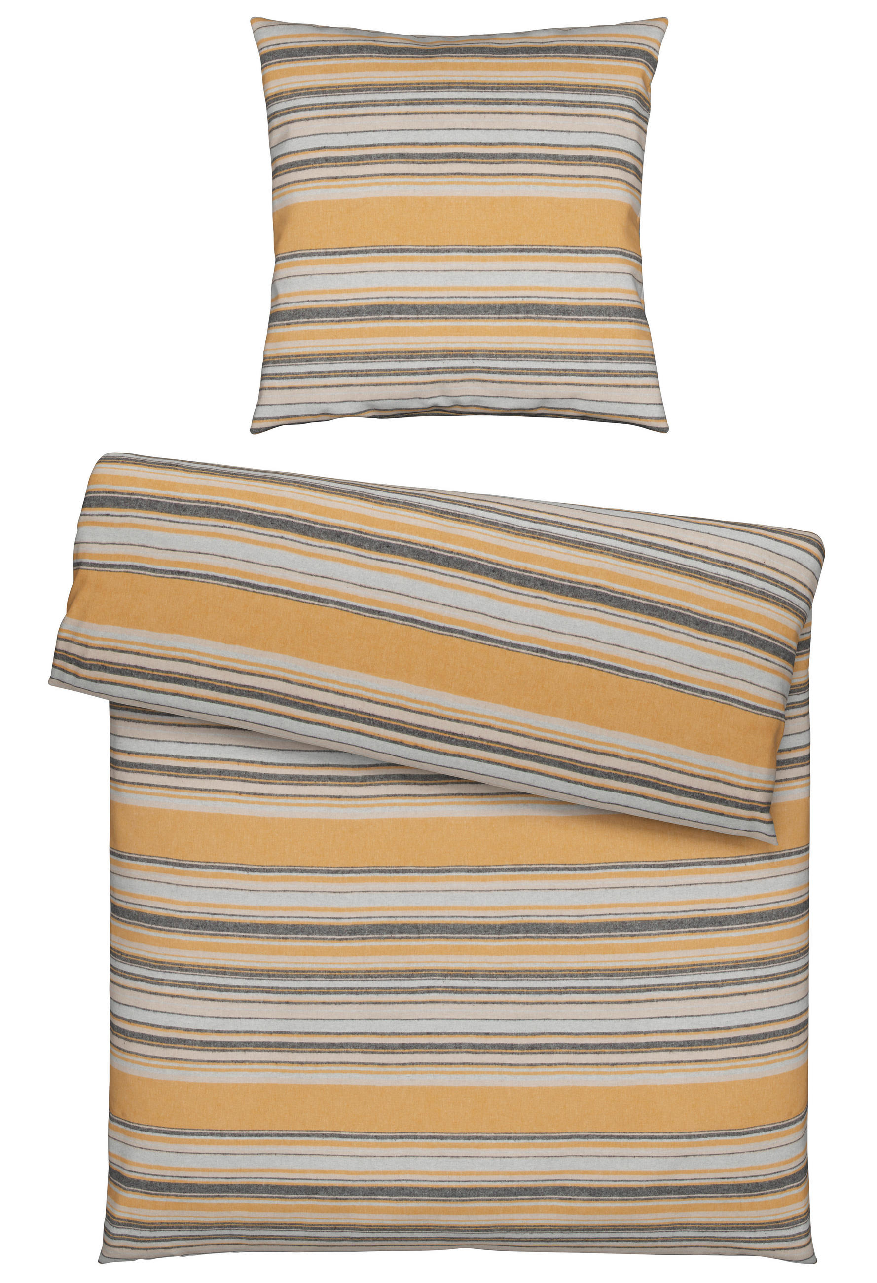 BETTWÄSCHE 135/200 cm Flanell  - Goldfarben, Basics, Textil (135/200cm) - Novel