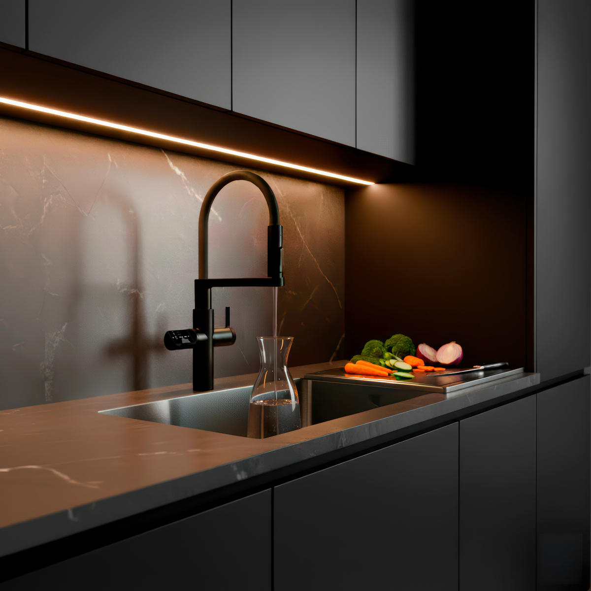 KÜCHENARMATUR  - Schwarz, Basics, Kunststoff/Metall (20/43,9/51,60cm)