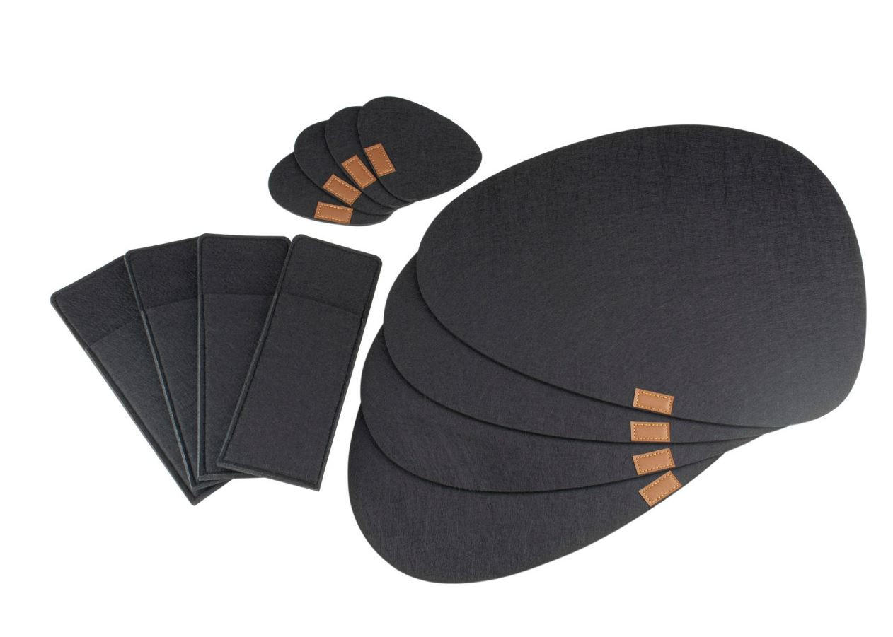 ÉTKEZŐALÁTÉT textil  - fekete, Lifestyle, textil (43,5/33/3,5cm) - Justinus