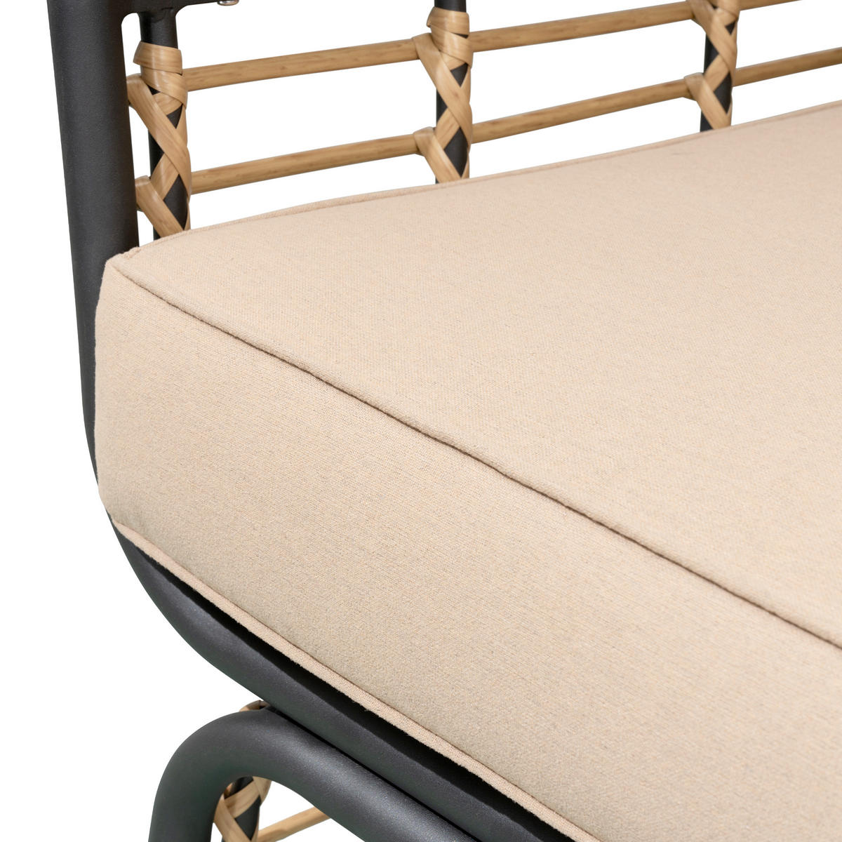 LOUNGESESSEL in Metall, Kunststoff, Textil Anthrazit, Braun, Beige  - Anthrazit/Beige, Basics, Kunststoff/Textil (72/154/83cm) - Gardenson