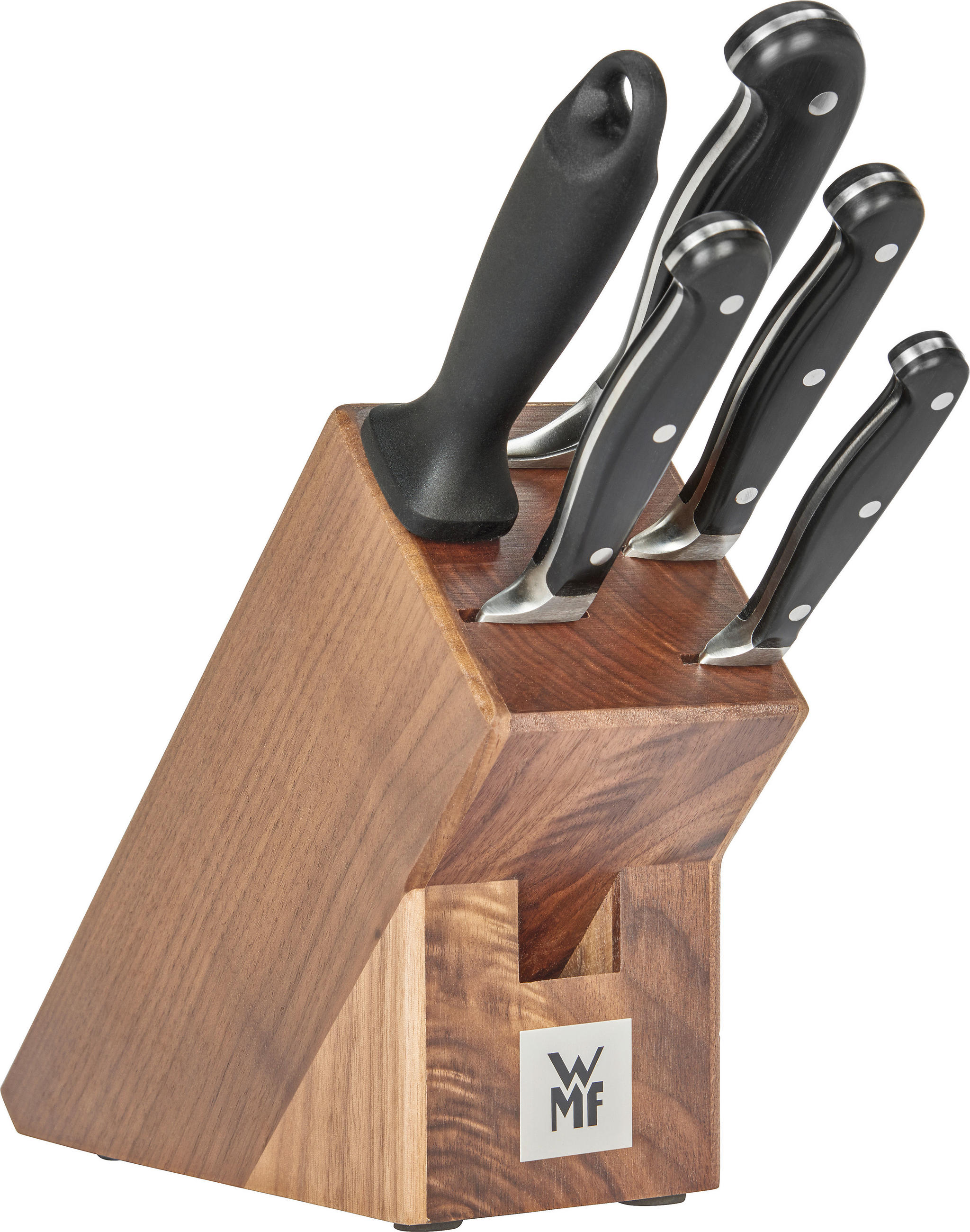MESSERBLOCK Spitzenklasse Plus 6-teilig  - Edelstahlfarben/Braun, Basics, Holz/Metall (36/19,5/14,5cm) - WMF