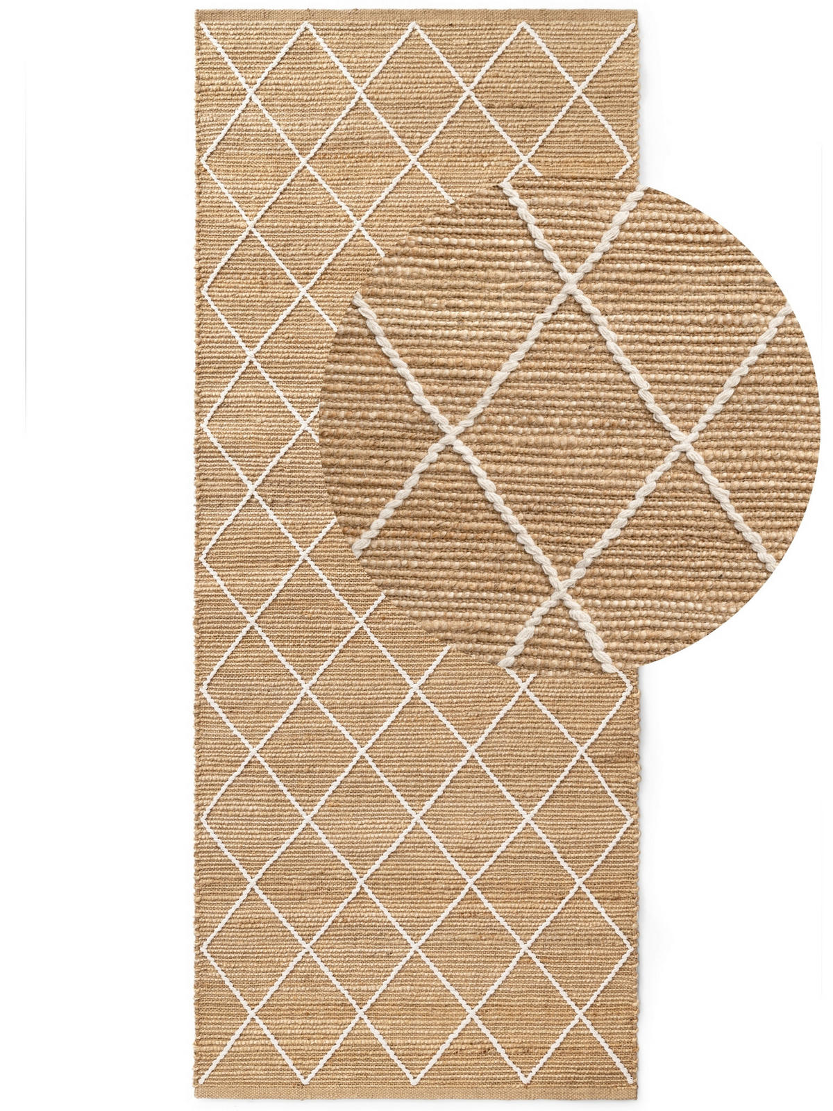 LÄUFER 80/200 cm Kunu  - Sandfarben/Weiß, Basics, Textil (80/200cm)