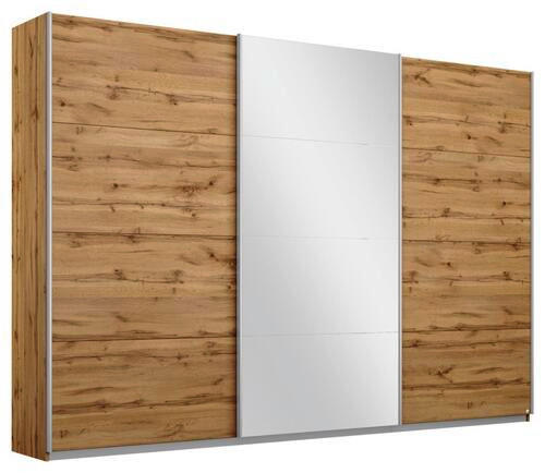 SCHWEBETÜRENSCHRANK in Eichefarben  - Eichefarben/Alufarben, Modern, Holzwerkstoff/Metall (271/230/62cm) - Rauch Möbel