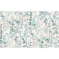 TAPETA - turkizna/modra, Basics, umetna masa/naravni materiali (53*1000cm)