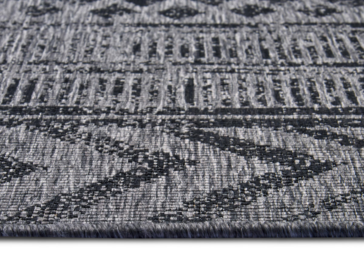 OUTDOORTEPPICH 80/150 cm Twin Supreme Grau, Schwarz  - Schwarz/Grau, Design, Kunststoff (80/150cm)