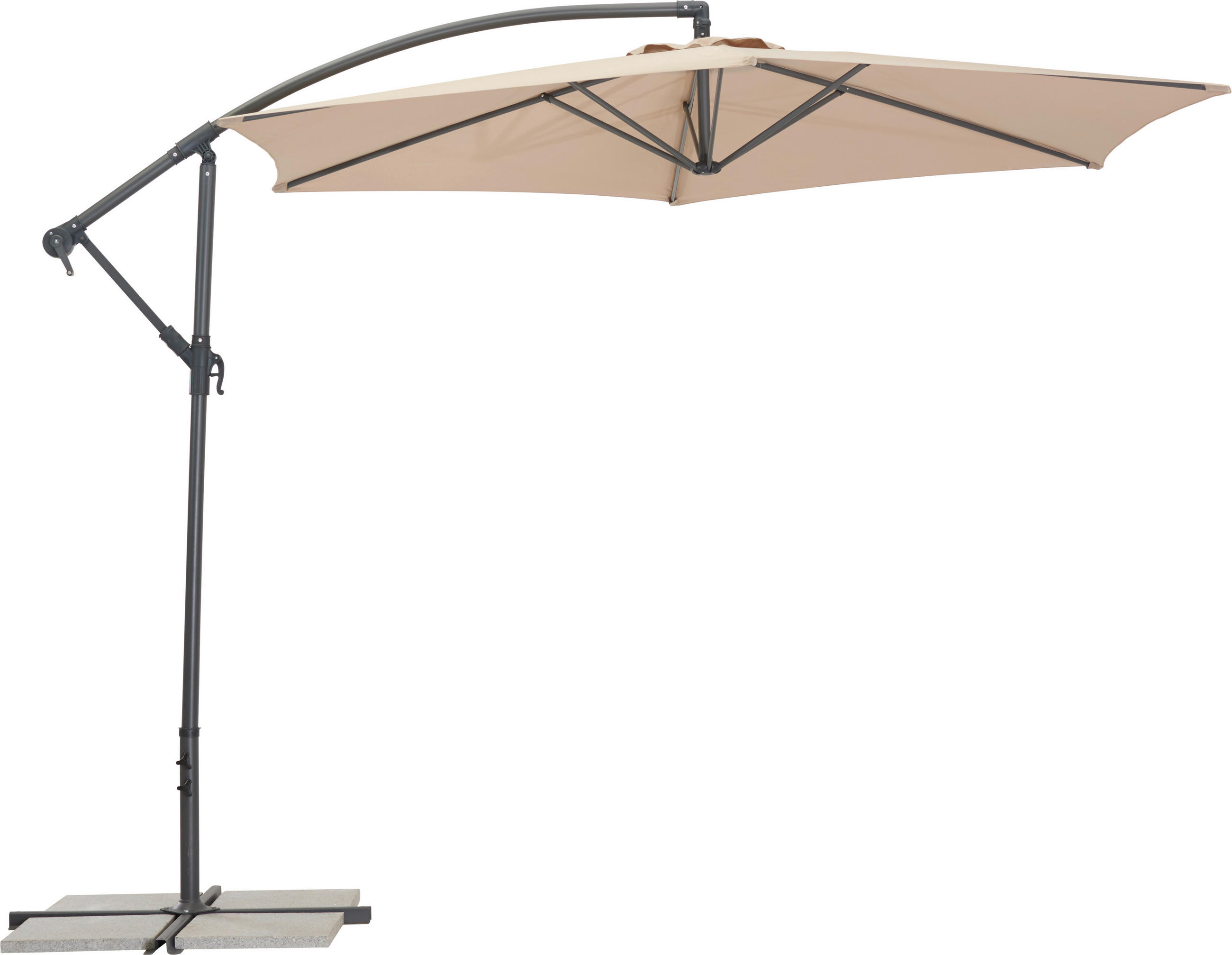 KONZOLNI SENČNIK - rjavosiva/antracit, Konvencionalno, kovina/tekstil (300/300cm) - Ambia Garden