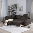 ECKSOFA in Flachgewebe, Leinenoptik Braun  - Schwarz/Braun, Design, Textil/Metall (208/247cm) - Xora