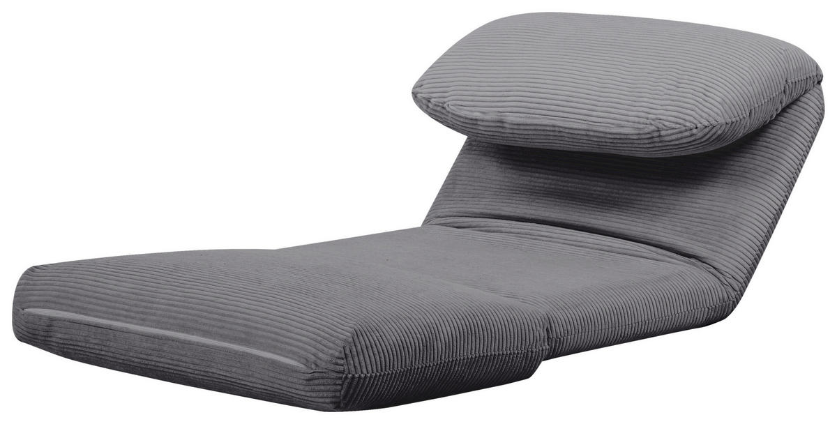 SCHLAFSESSEL  in Cord Hellgrau  - Hellgrau, Design, Textil/Metall (82/58/78cm) - Livetastic