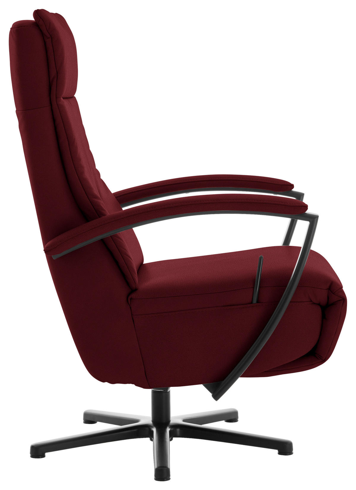 RELAXSESSEL in Leder Rot  - Rot/Schwarz, Design, Leder/Metall (76/112/83cm) - Beldomo Speed
