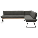 ECKBANK 223/163 cm  in Grau, Schwarz, Eichefarben  - Eichefarben/Schwarz, Design, Holz/Textil (223/163cm) - Voleo