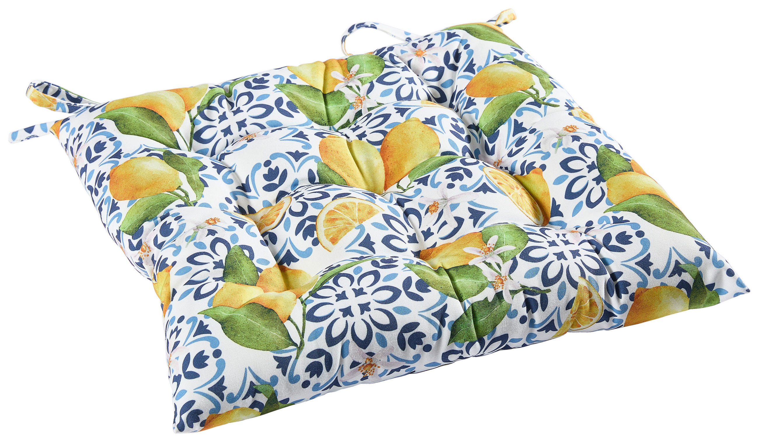 SITZKISSEN 40/40 cm  - Gelb/Weiß, Natur, Textil (40/40cm) - Esposa