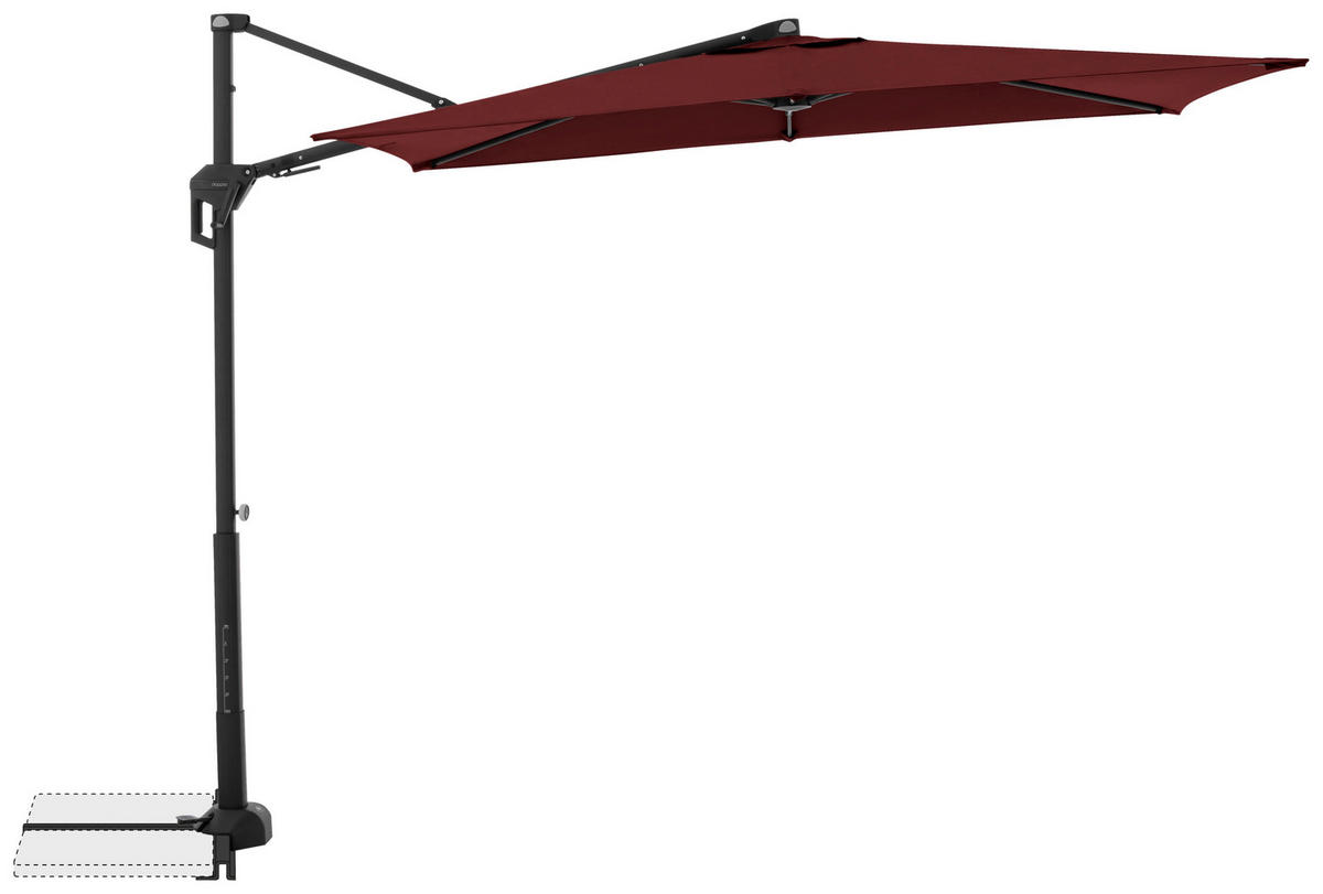 SENČNIK - črna/bordo, Basics, kovina/tekstil (240/135cm) - Doppler