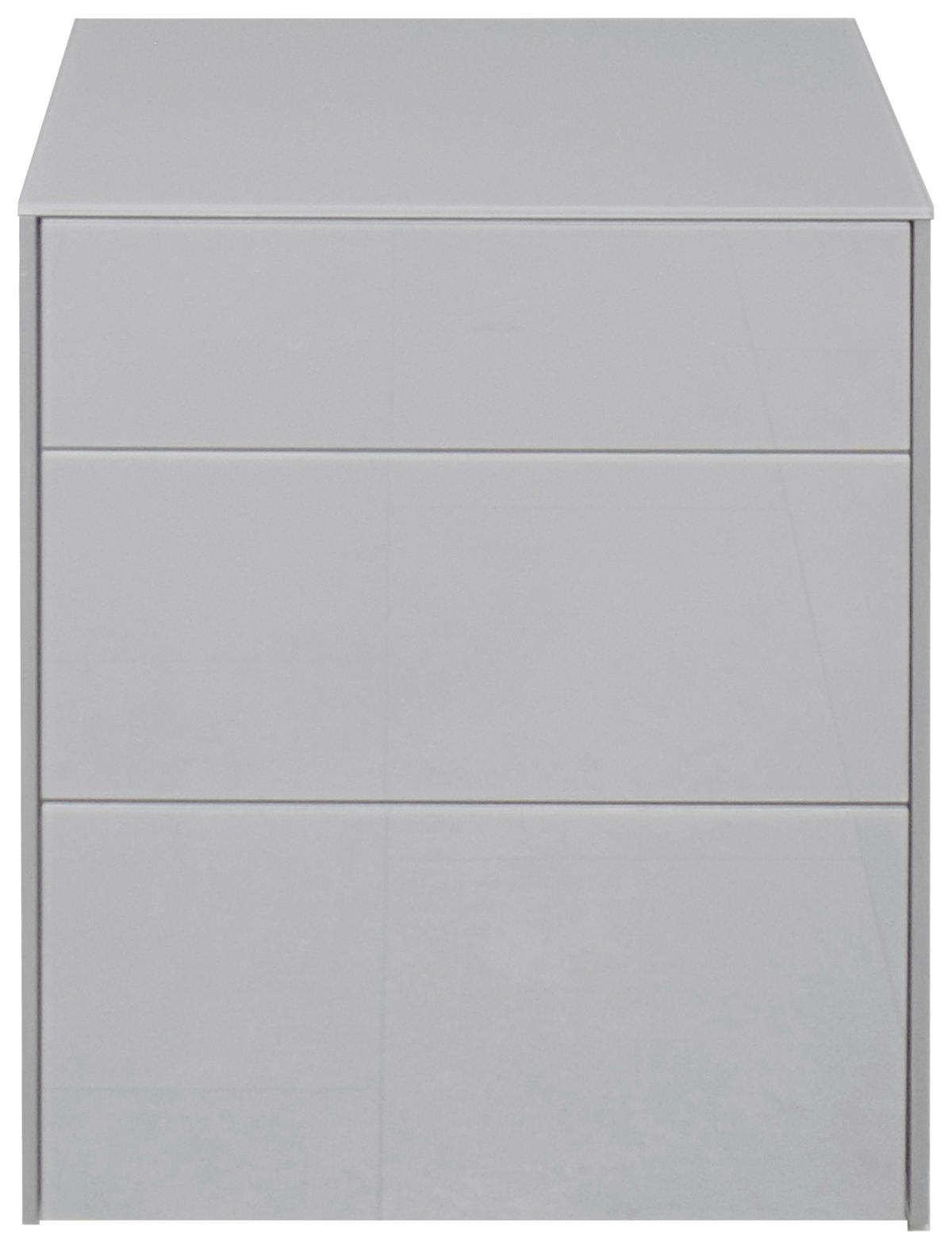 NACHTSCHRANK 52/63/42 cm  - Hellgrau/Schwarz, Design, Glas/Holzwerkstoff (52/63/42cm) - Novel