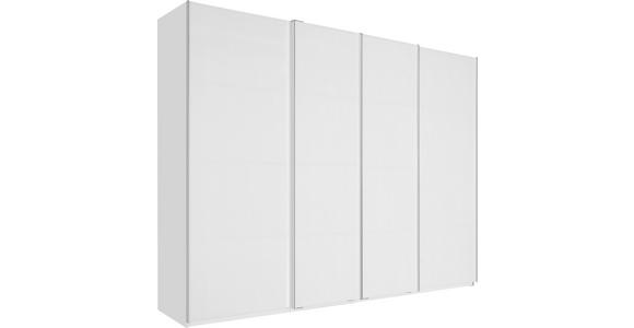 SCHWEBETÜRENSCHRANK 316/223/68 cm 4-türig Weiß  - Chromfarben/Weiß, Design, Glas/Holzwerkstoff (316/223/68cm) - Novel