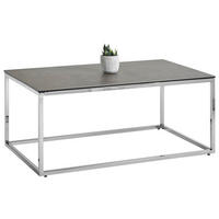 COUCHTISCH in Metall, Glas, Keramik 100/60/42 cm  - Chromfarben/Grau, Design, Glas/Keramik (100/60/42cm) - Novel