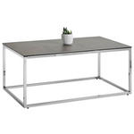 COUCHTISCH in Metall, Glas, Keramik 100/60/42 cm  - Chromfarben/Grau, Design, Glas/Keramik (100/60/42cm) - Novel