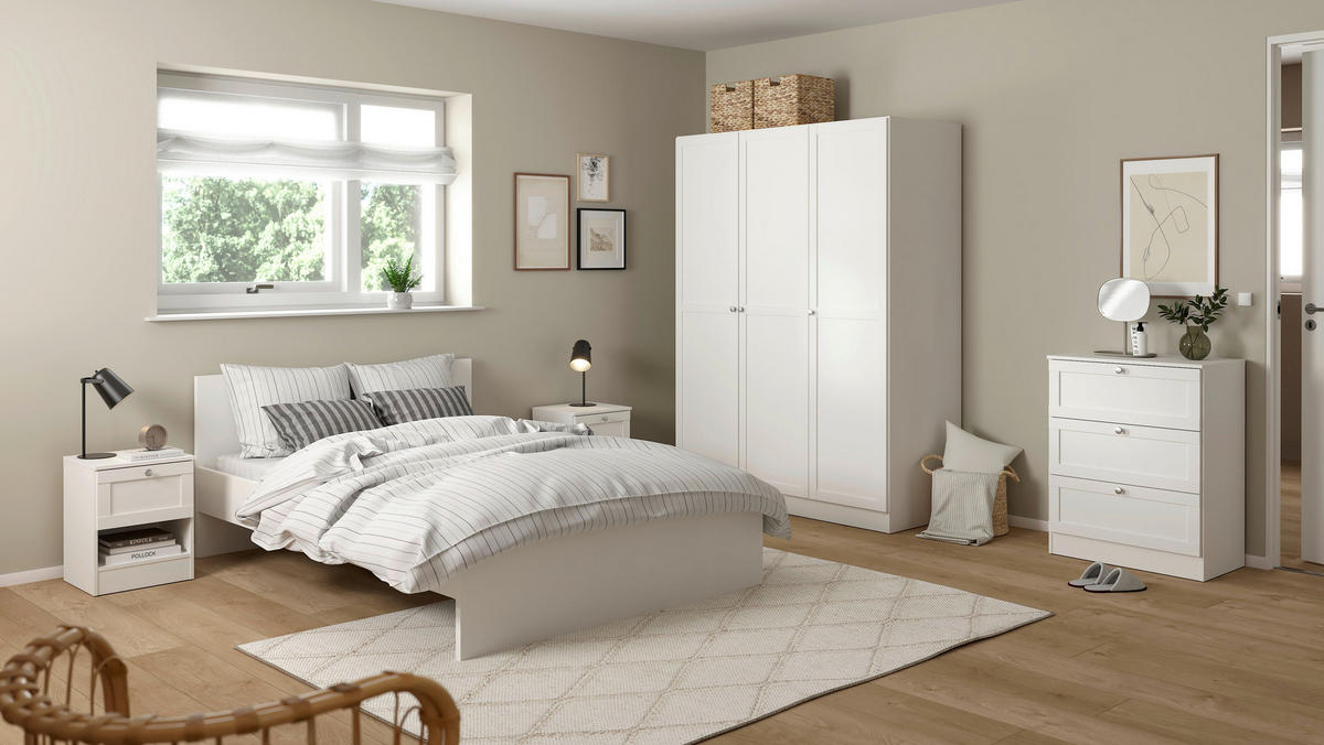 KOMODA, bílá, 70,2/88,95/41,5 cm - bílá/barvy stříbra, Moderní, kov/kompozitní dřevo (70,2/88,95/41,5cm) - MID.YOU