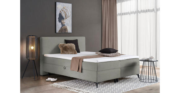 BOXBETT 140/200 cm in Silberfarben - Silberfarben/Schwarz, Design, Holz/Holzwerkstoff (140/200cm) - Xora