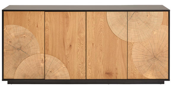 SIDEBOARD  in 180/81/40 cm  - Eichefarben/Schwarz, LIFESTYLE, Holzwerkstoff (180/81/40cm) - Xora