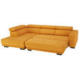 ECKSOFA Gelb Mikrofaser  - Gelb/Schwarz, Design, Textil/Metall (207/301cm) - Xora