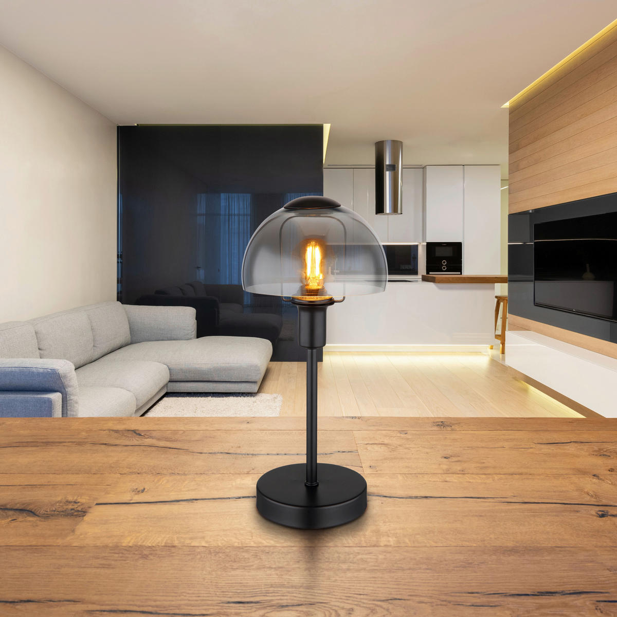 STONA LAMPA Kokkini  - crna, Trendi, staklo/metal (15/32,5cm)