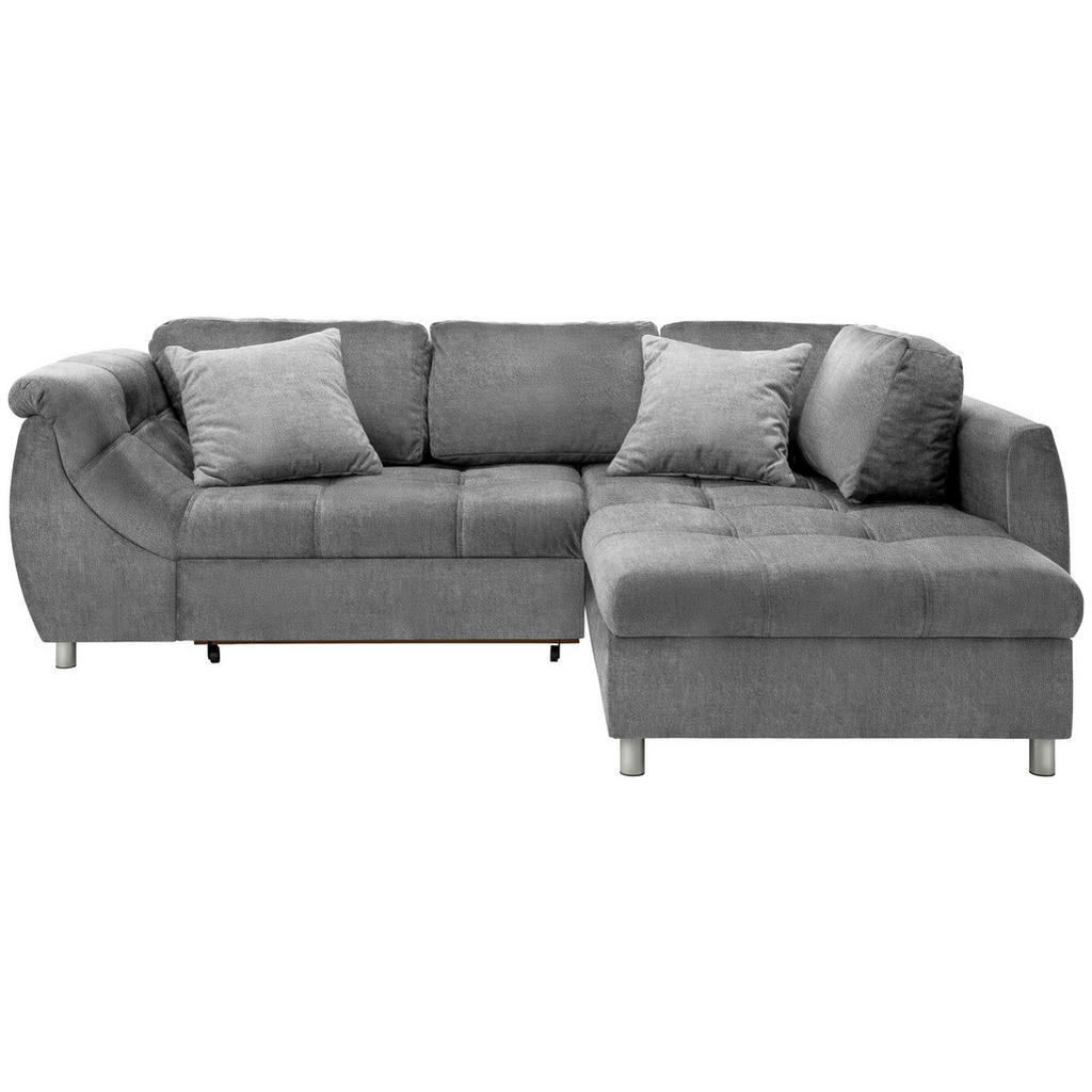 Thumbnail - Livetastic Ecksofa, Anthrazit, Textil, Uni, 4-Sitzer, Füllung: Schaumstoff, Ottomane rechts, L-Form, 250x190 cm, Wohnzim...