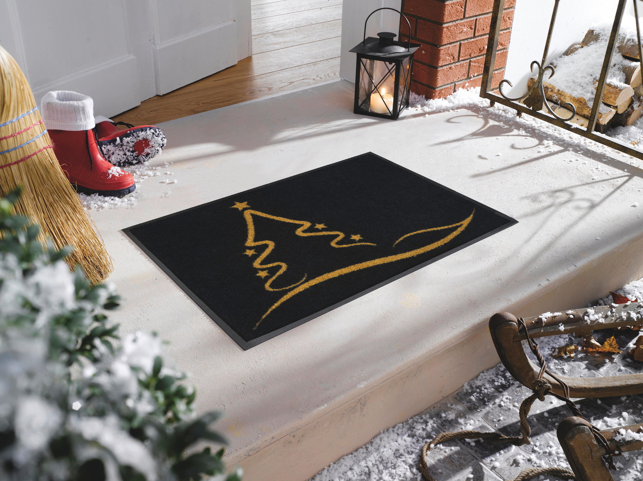 FUßMATTE 40/60 cm Golden Shine  - Goldfarben/Schwarz, KONVENTIONELL, Kunststoff/Textil (40/60cm) - wash+dry