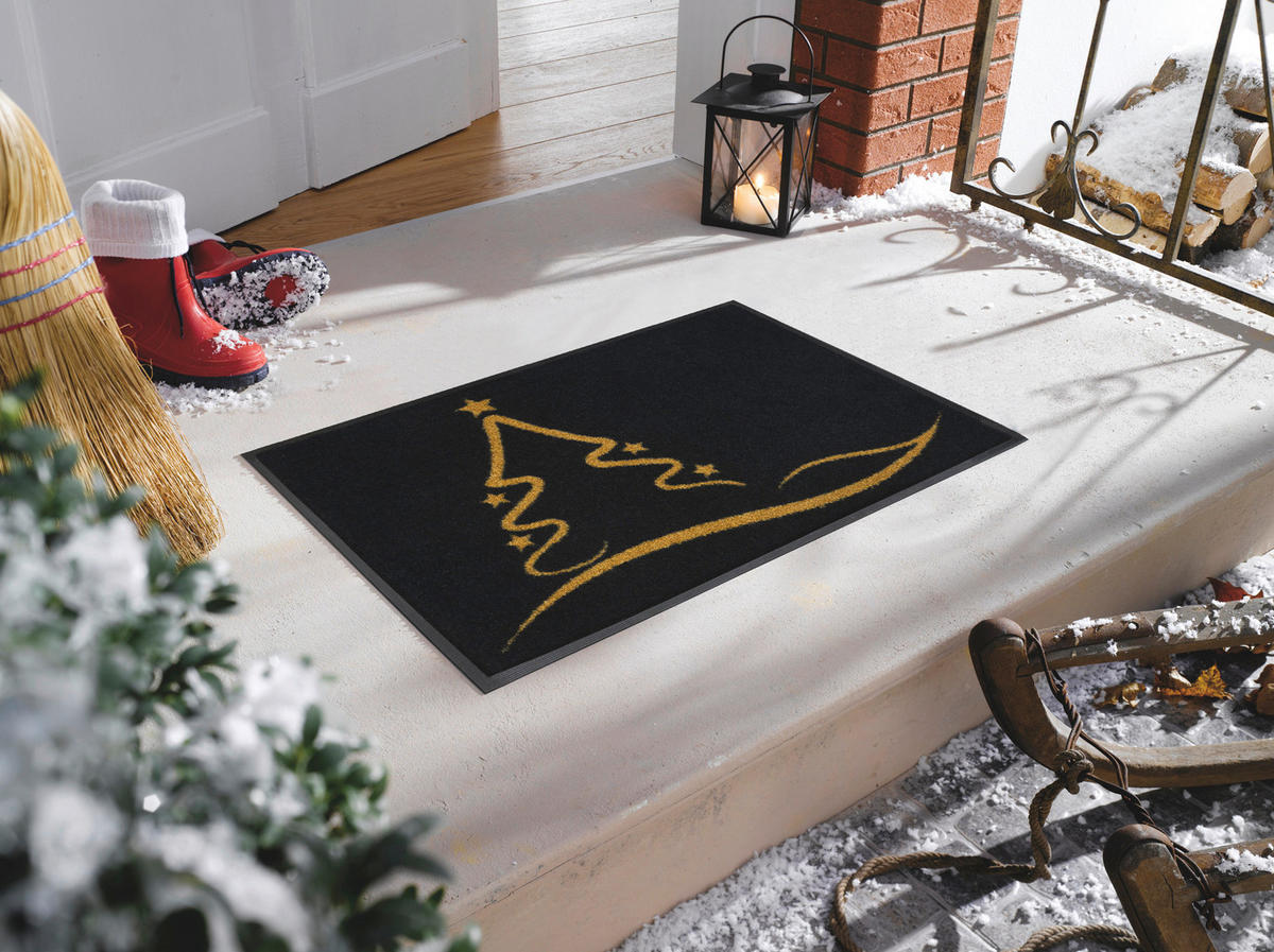 FUßMATTE 40/60 cm Golden Shine  - Goldfarben/Schwarz, KONVENTIONELL, Kunststoff/Textil (40/60cm) - wash+dry