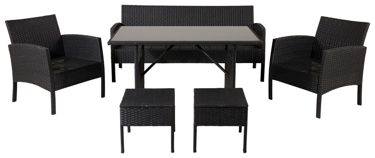 LOUNGESET  - grå/svart, Klassisk, plast - Gardenson