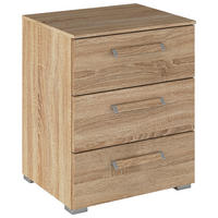 NACHTSCHRANK 50/61/42 cm  - Silberfarben/Sonoma Eiche, Design, Holzwerkstoff/Metall (50/61/42cm) - Novel