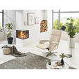 FERNSEHSESSEL Lederlook (vegan) Ecru  - Ecru/Edelstahlfarben, MODERN, Textil/Metall (77/116/80cm) - Cantus