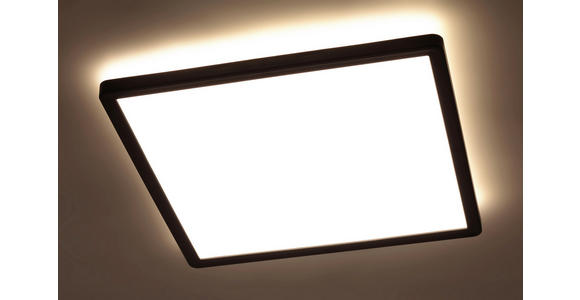 LED-DECKENLEUCHTE 29,3/29,3/2,8 cm   - Schwarz, Basics, Kunststoff (29,3/29,3/2,8cm) - Novel