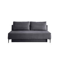 SCHLAFSOFA in Cord Grau  - Schwarz/Grau, Modern, Textil/Metall (198/90/100cm) - Livetastic