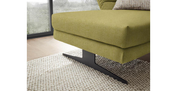 ECKSOFA Hellgrün Flachgewebe  - Schwarz/Hellgrün, Design, Textil/Metall (176-217/279-327cm) - Dieter Knoll