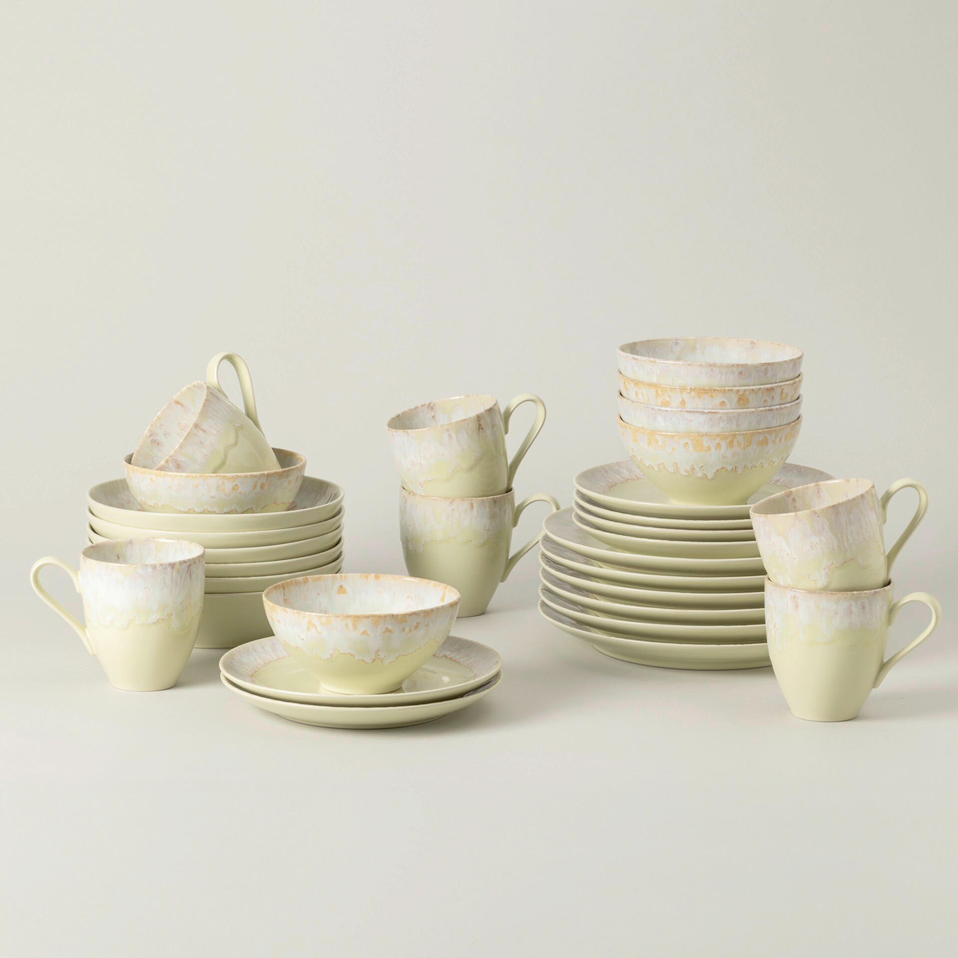 KOMBISERVICE Hellgelb Taormina 30-teilig 6 Personen  - Hellgelb, Basics, Keramik - Costa Nova